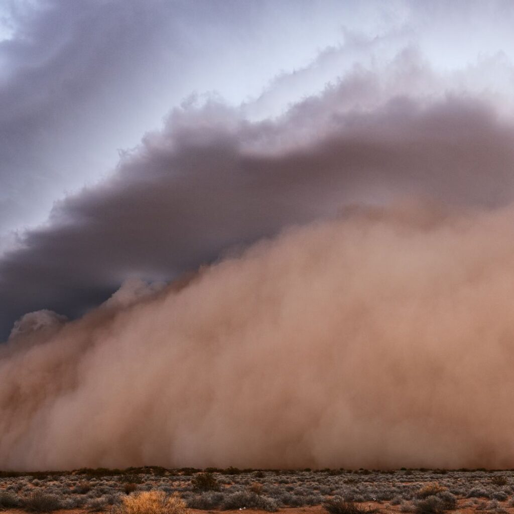 dust storm over desert