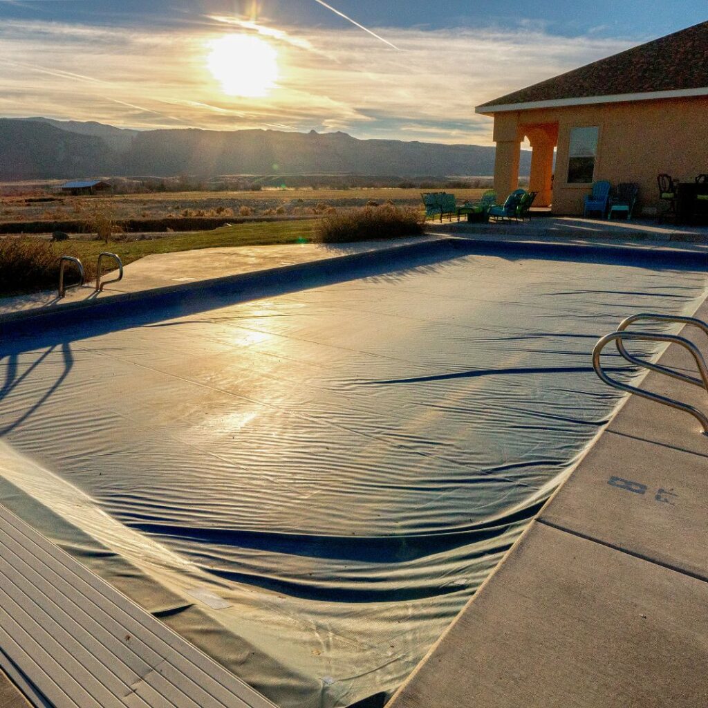 pool cover over pool