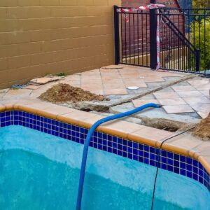 Damaged pool tiles