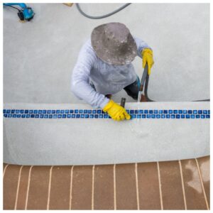professional pool tile cleaning