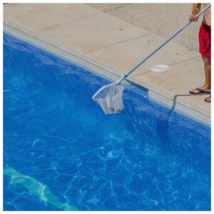 cleaning debris out of a pool