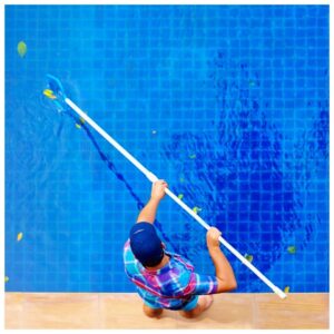 cleaning leaves out of a pool