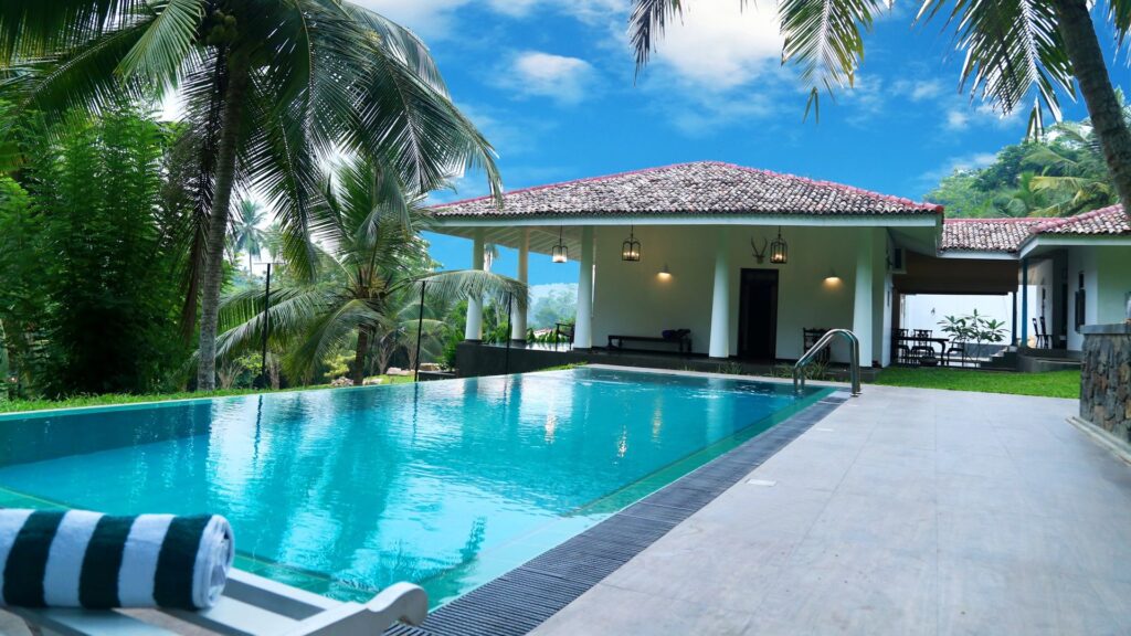 pool in backyard