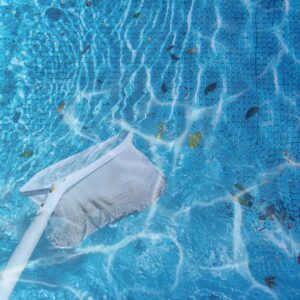 skimming debris in pool