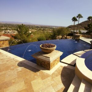 a large pool overlooking the Arizona desert