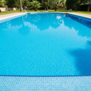 Sparkling clean blue swimming pool