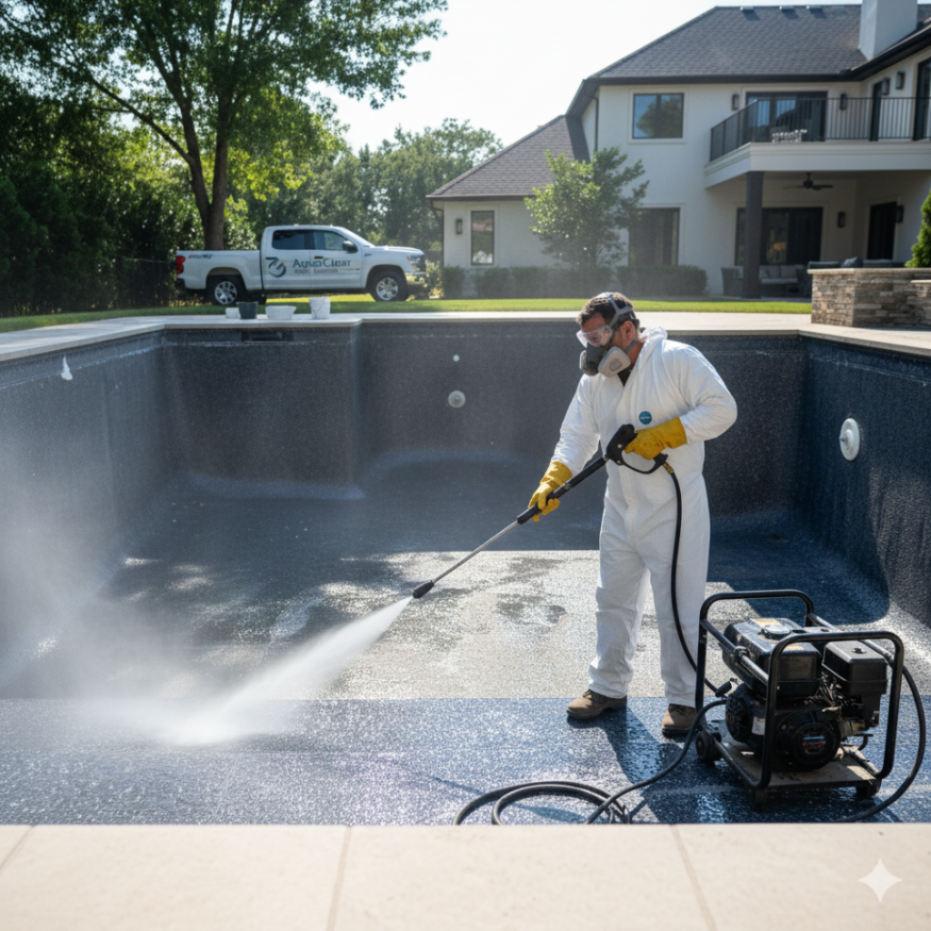 Acid washing a pool