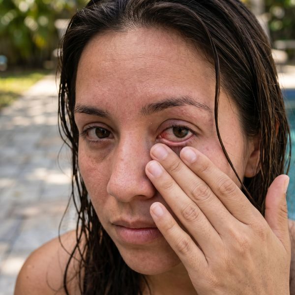 eye irritation from pool