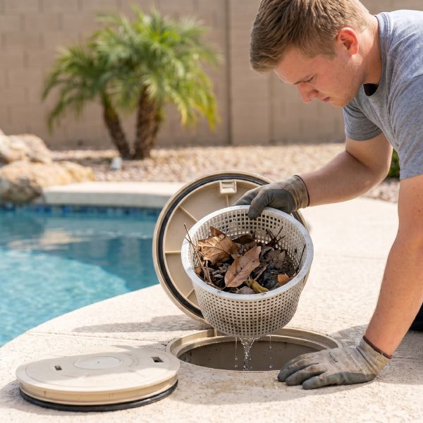 pool basket cleaning